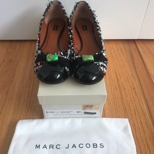 Women’s Marc Jacobs Tweed Leather Ballet Flats
